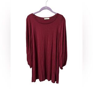 NWOT Newbury Kustom Maroon Cranberry Balloon Sleeved Mini Dress